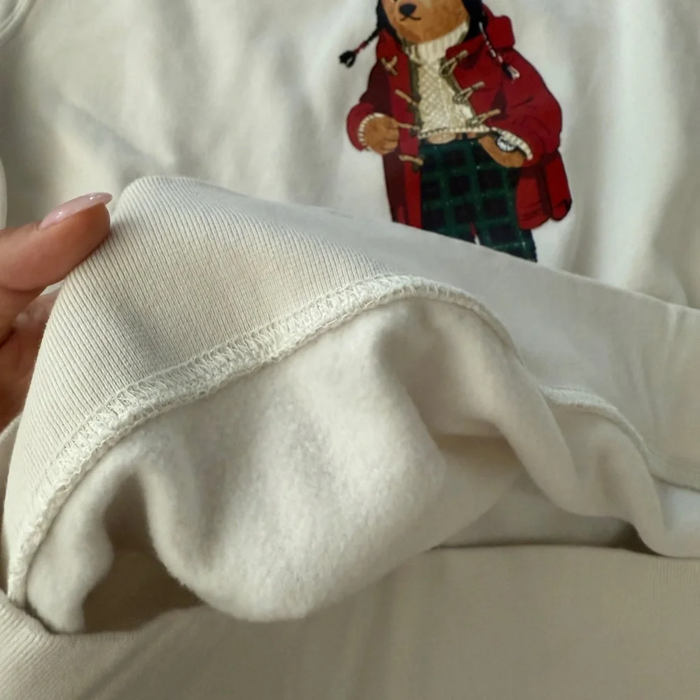Ralph Lauren White Crewneck Sweater with Bear Motif - Picture 4 of 5